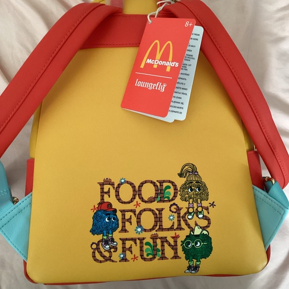 Loungefly McDonald’s Fry Kids Triple Pocket Mini Backpack NWT - Picture 5 of 6